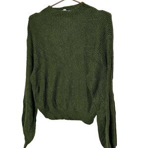 BB Dakota x Steve Madden Sochi Mossy Green Balloon Sleeve Sweater Size L